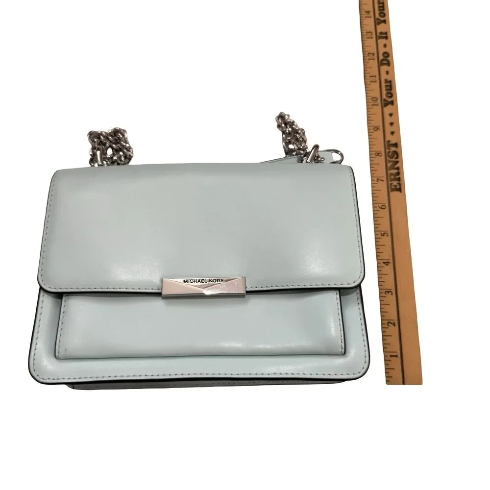Michael Kors Jade Shoulder Bag in Pale Aqua/Silver - Excellent Condition